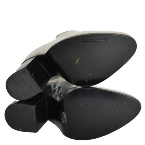 $725 Alexander Wang Gabi Leather Booties SILVER CUTOUT ALMOND 38.5 (TPO18) - Picture 7 of 9